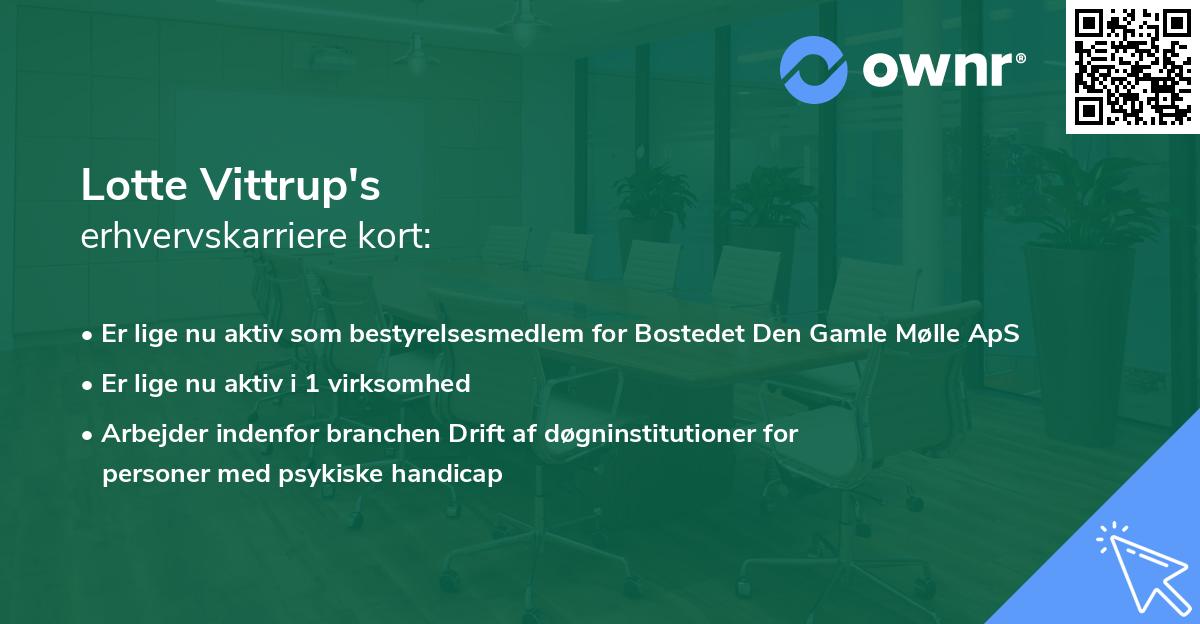 Lotte Vittrup's erhvervskarriere kort