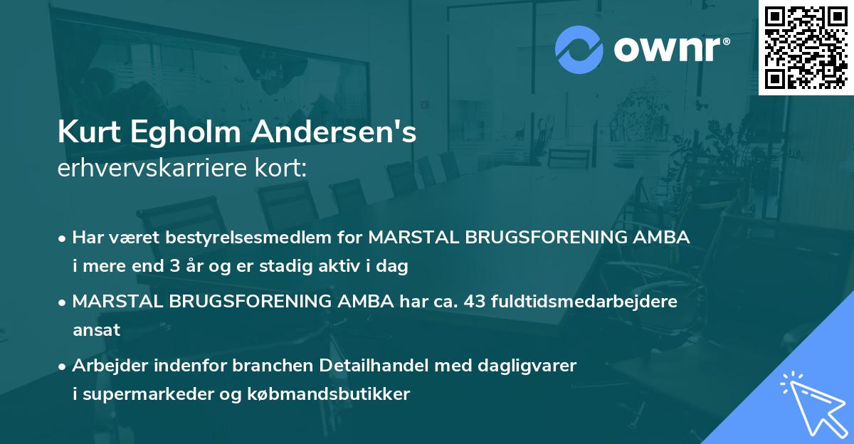 Kurt Egholm Andersen's erhvervskarriere kort