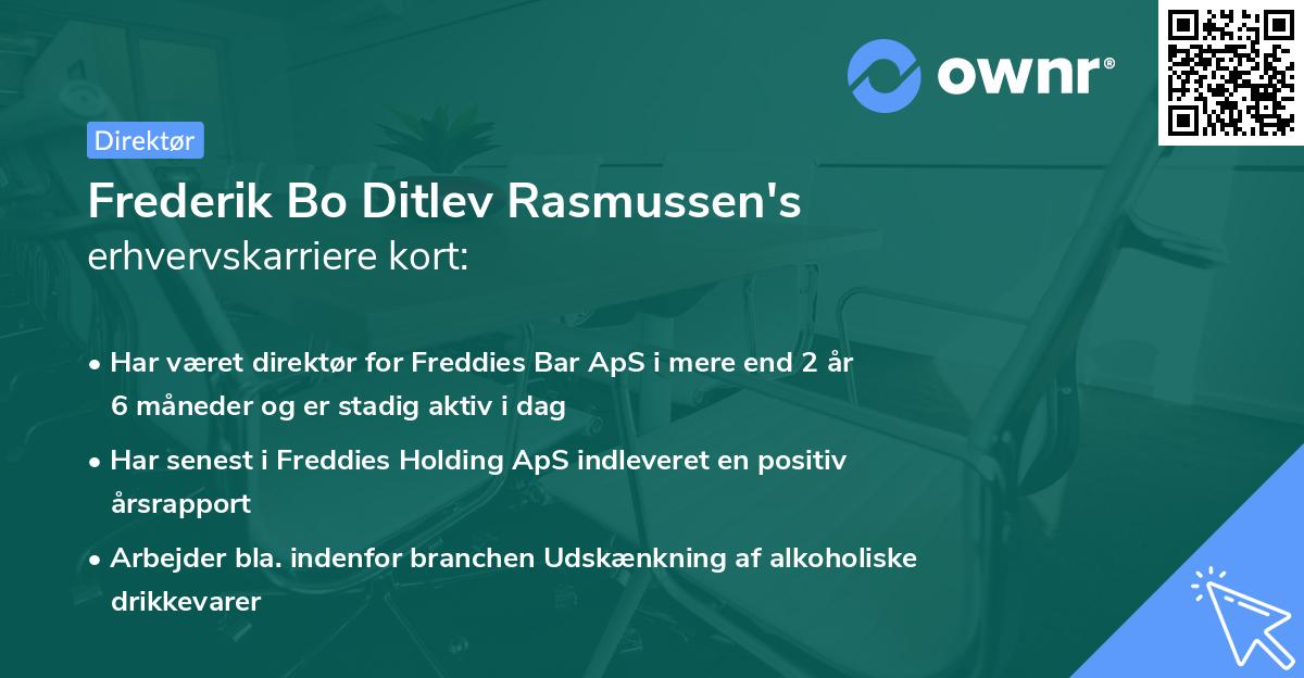Frederik Bo Ditlev Rasmussen's erhvervskarriere kort