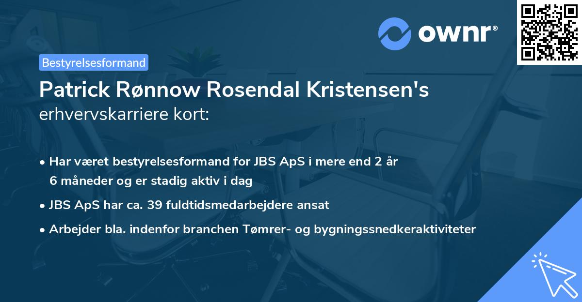 Patrick Rønnow Rosendal Kristensen's erhvervskarriere kort