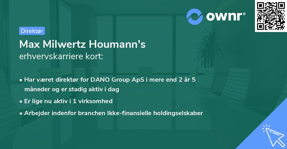 Max Milwertz Houmann's erhvervskarriere kort