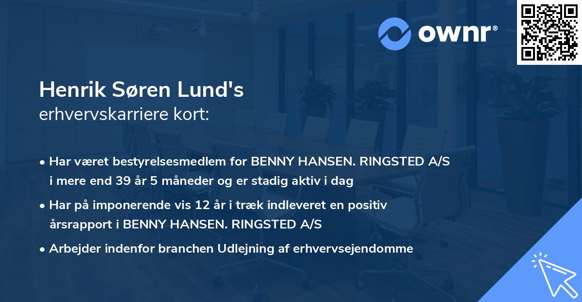 Henrik Søren Lund's erhvervskarriere kort