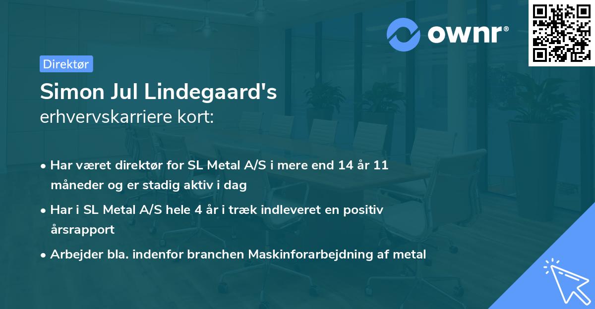 Simon Jul Lindegaard's erhvervskarriere kort