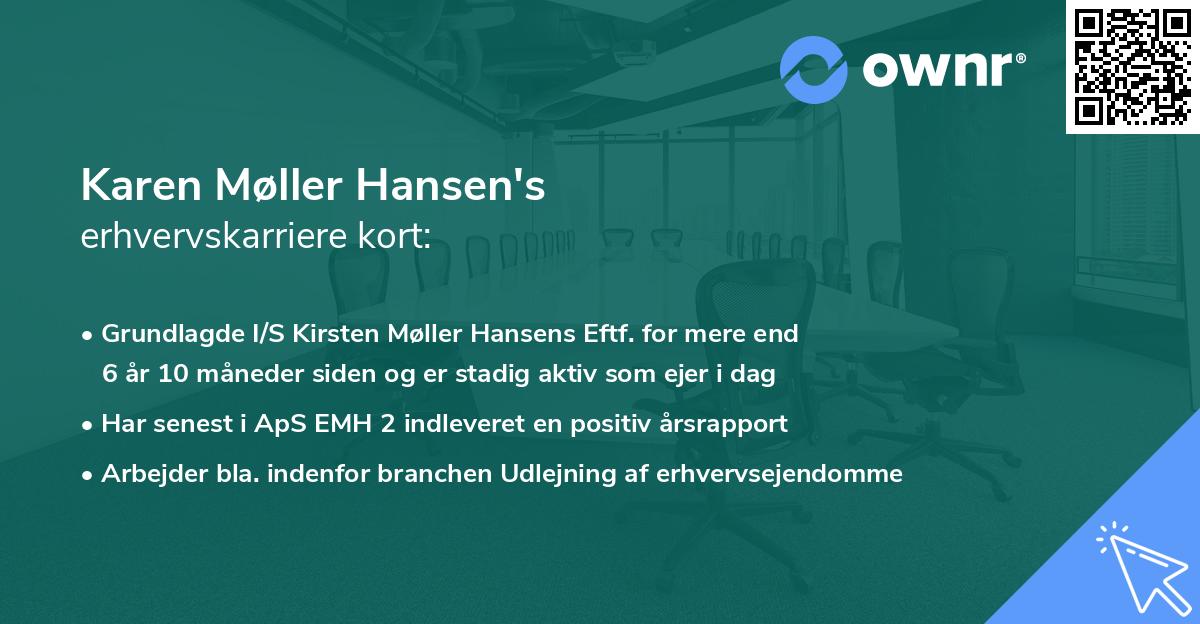 Karen Møller Hansen's erhvervskarriere kort