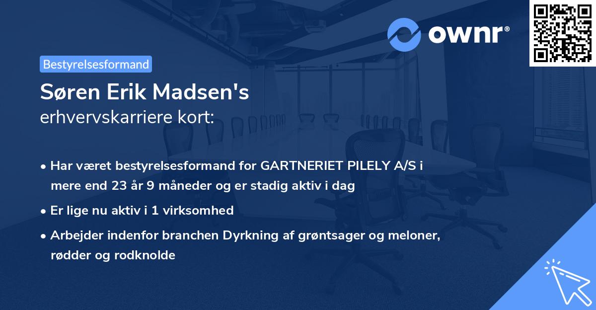 Søren Erik Madsen's erhvervskarriere kort
