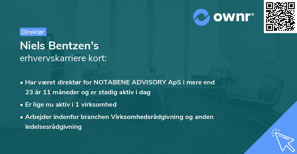 Niels Bentzen's erhvervskarriere kort