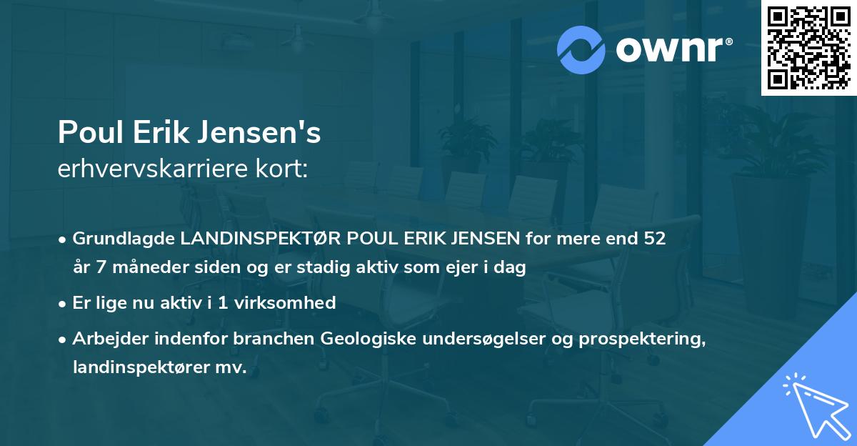 Poul Erik Jensen's erhvervskarriere kort