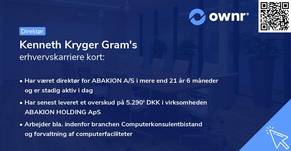 Kenneth Kryger Gram's erhvervskarriere kort