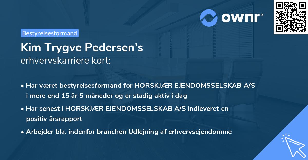 Kim Trygve Pedersen's erhvervskarriere kort