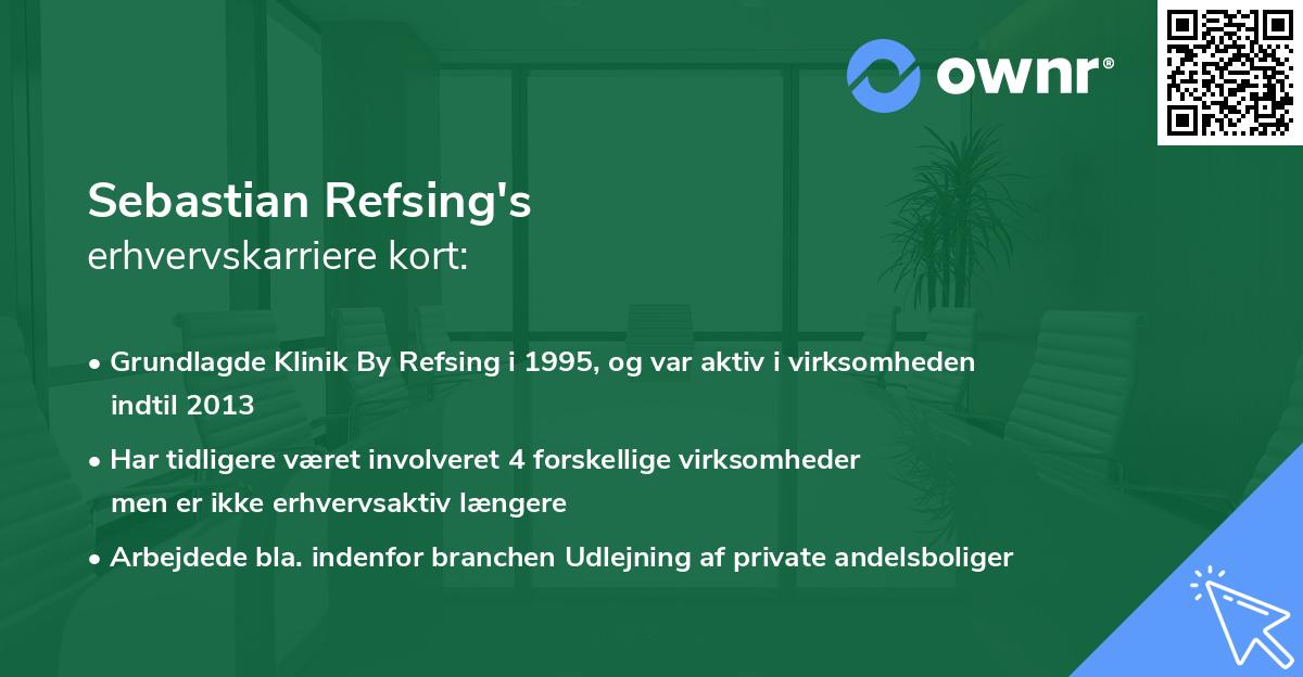 Sebastian Refsing's erhvervskarriere kort
