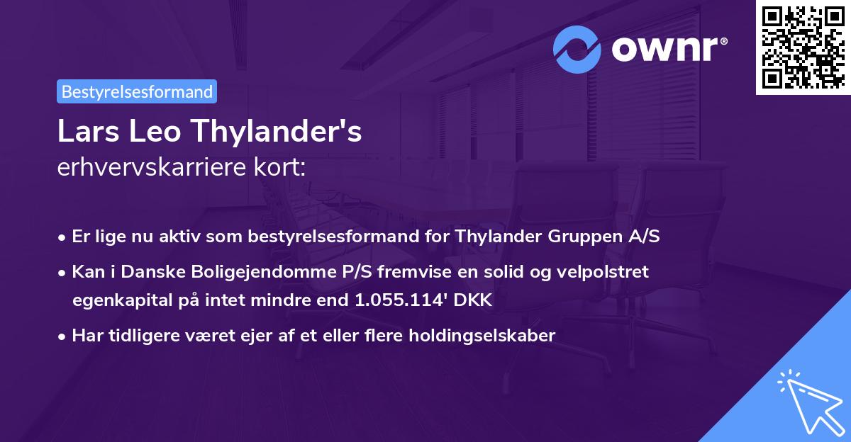 Lars Leo Thylander's erhvervskarriere kort