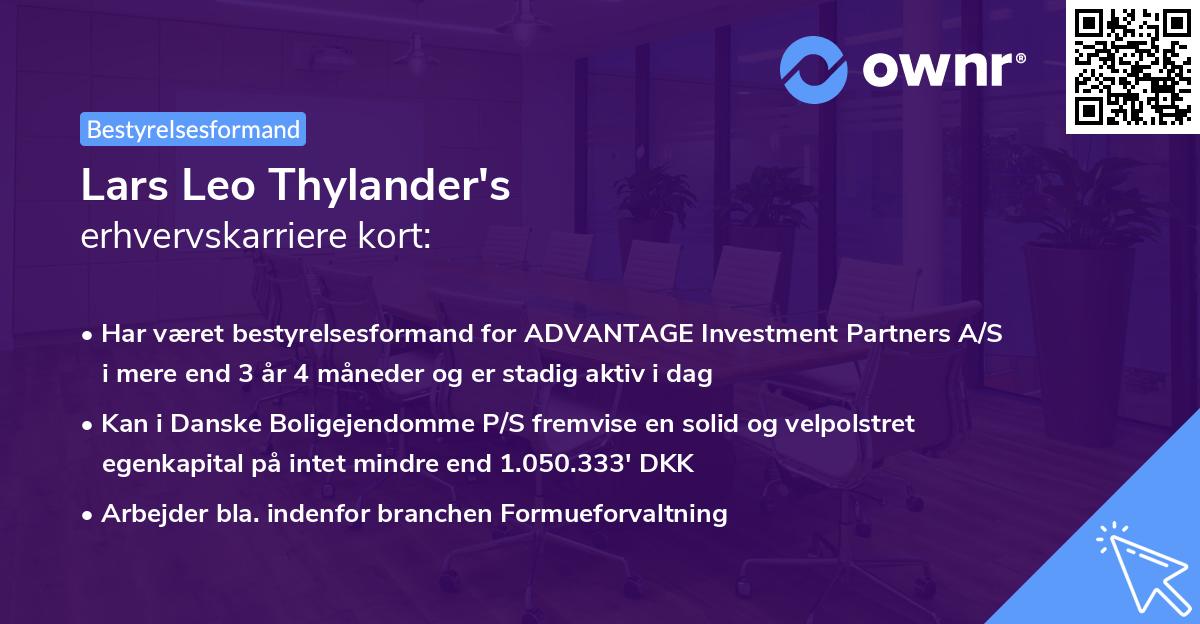 Lars Leo Thylander's erhvervskarriere kort