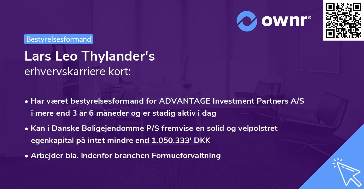 Lars Leo Thylander's erhvervskarriere kort