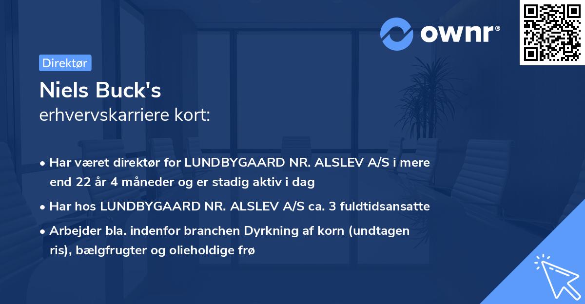 Niels Buck's erhvervskarriere kort