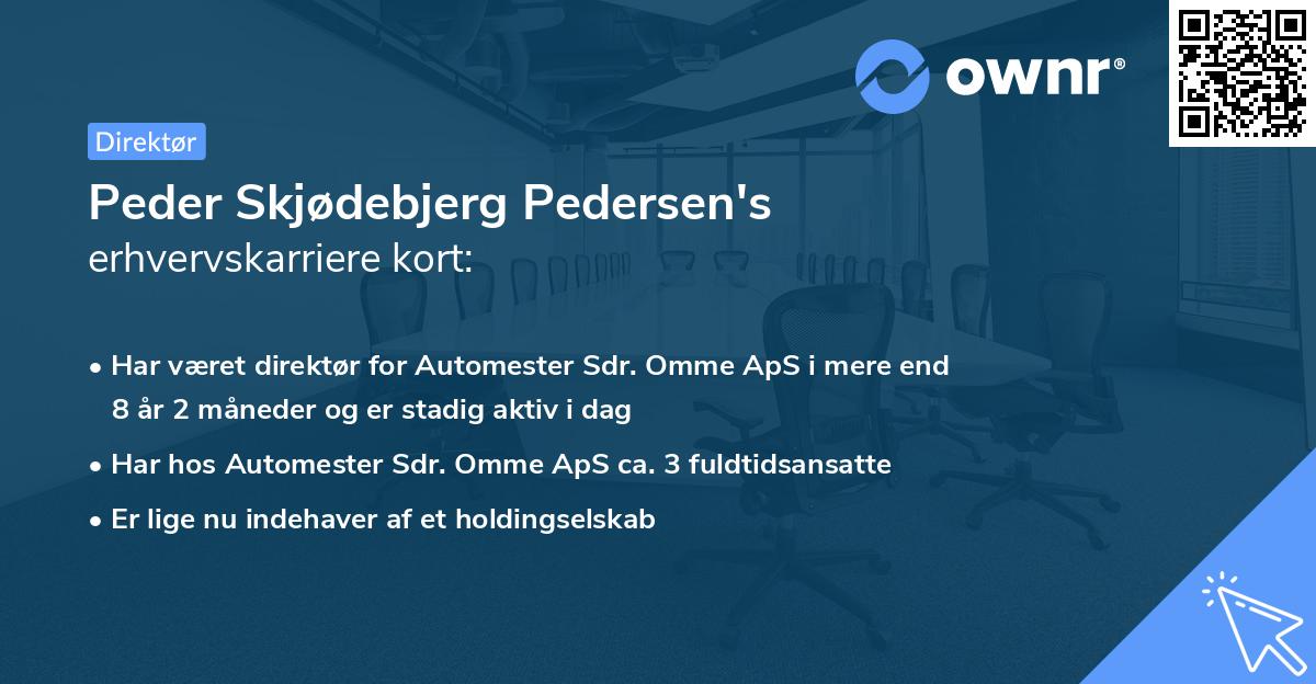 Peder Skjødebjerg Pedersen's erhvervskarriere kort