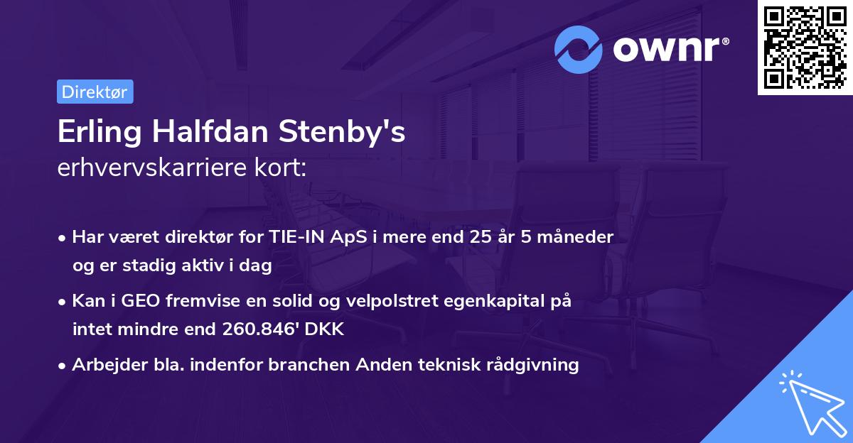 Erling Halfdan Stenby's erhvervskarriere kort
