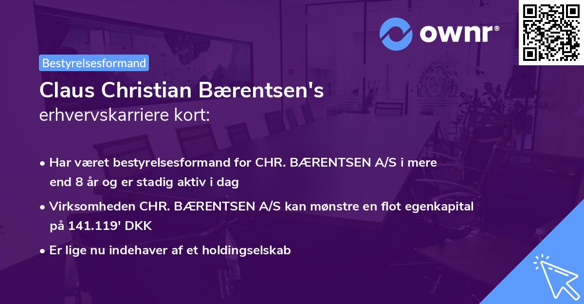 Claus Christian Bærentsen's erhvervskarriere kort