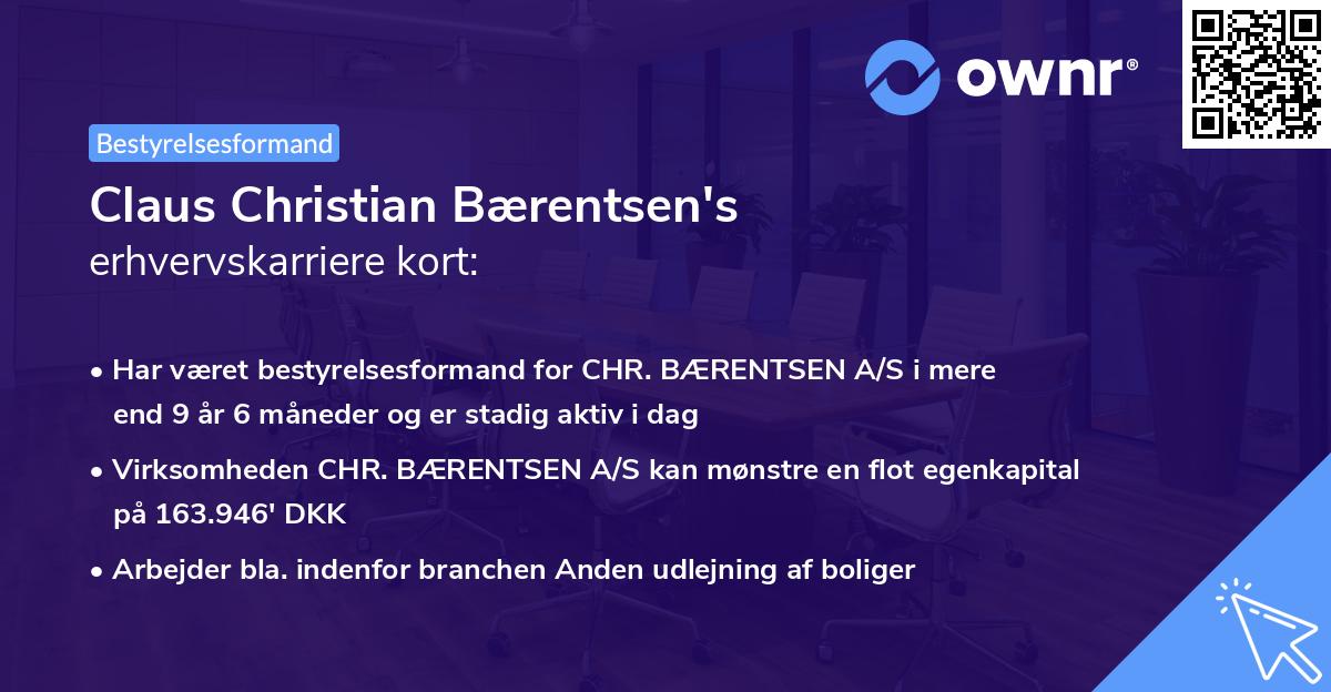 Claus Christian Bærentsen's erhvervskarriere kort