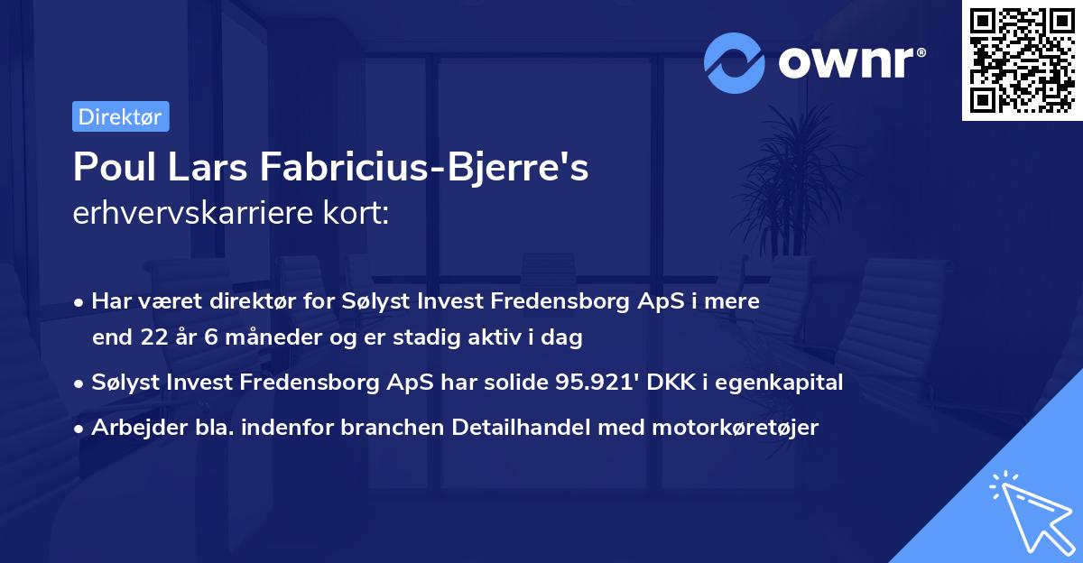 Poul Lars Fabricius-Bjerre's erhvervskarriere kort