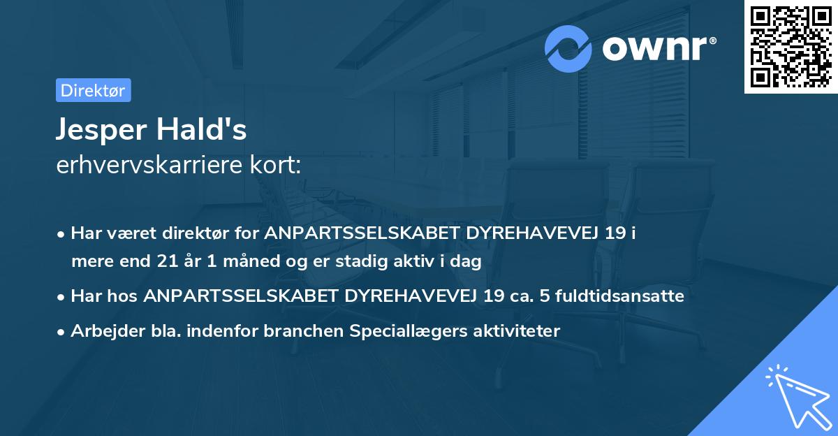 Jesper Hald's erhvervskarriere kort