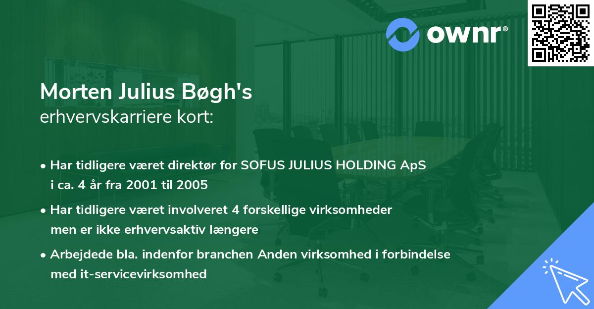 Morten Julius Bøgh's erhvervskarriere kort