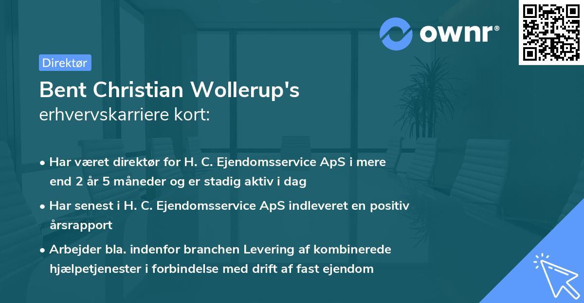 Bent Christian Wollerup's erhvervskarriere kort