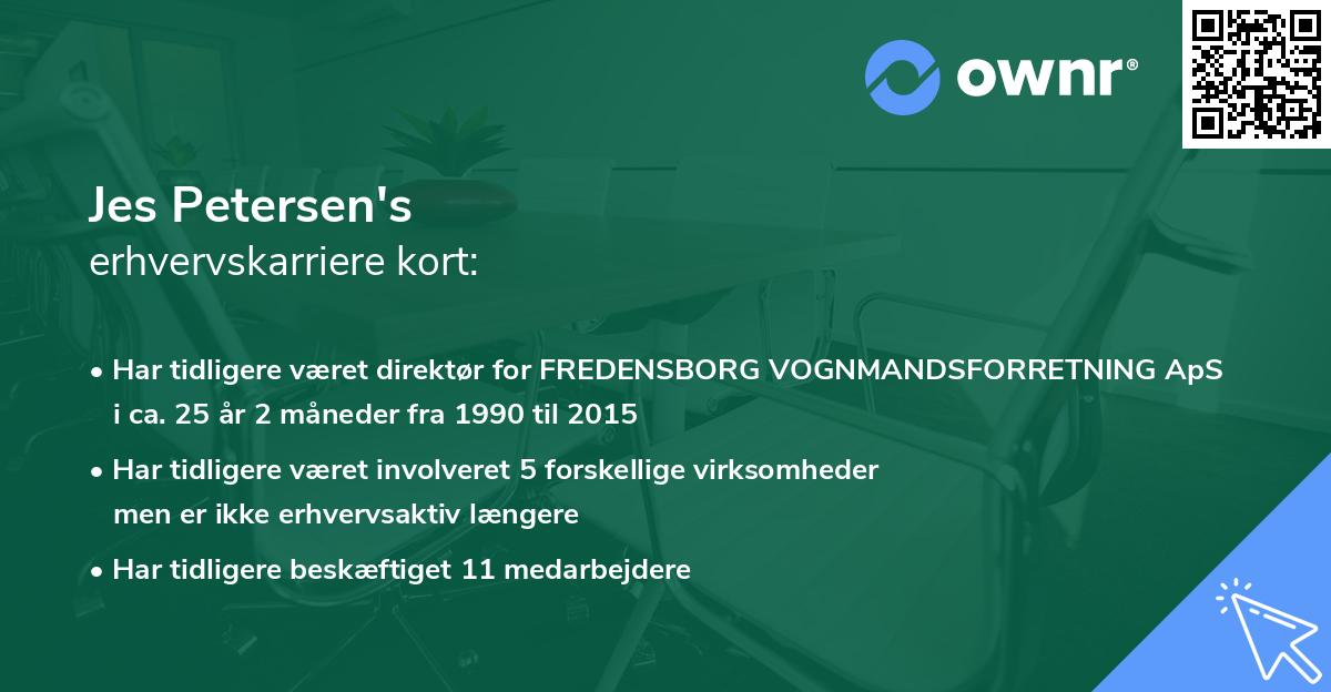 Jes Petersen's erhvervskarriere kort
