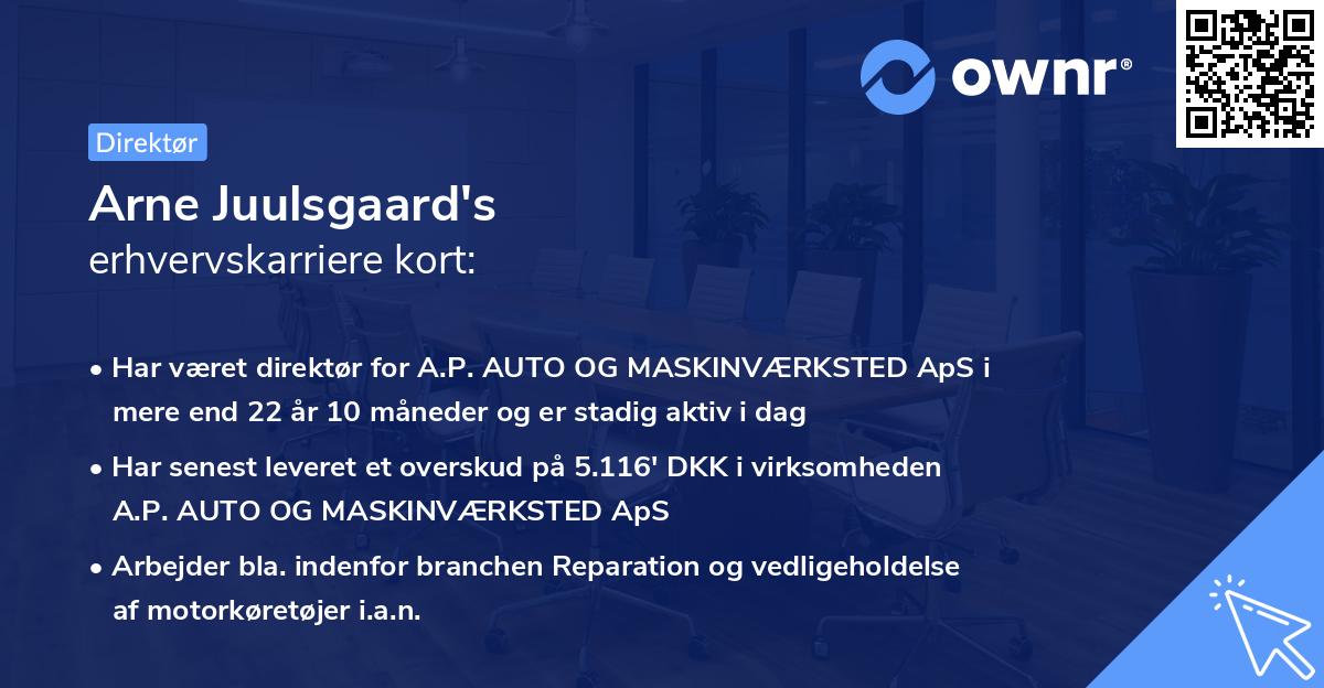Arne Juulsgaard's erhvervskarriere kort