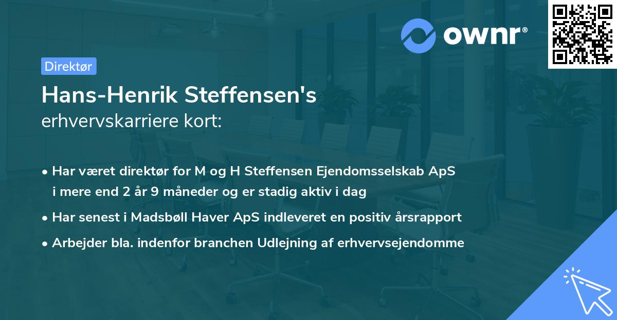 Hans-Henrik Steffensen's erhvervskarriere kort