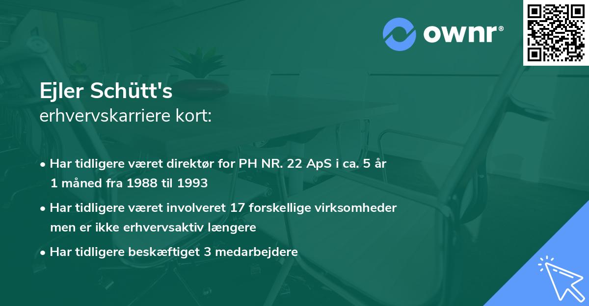 Ejler Schütt's erhvervskarriere kort