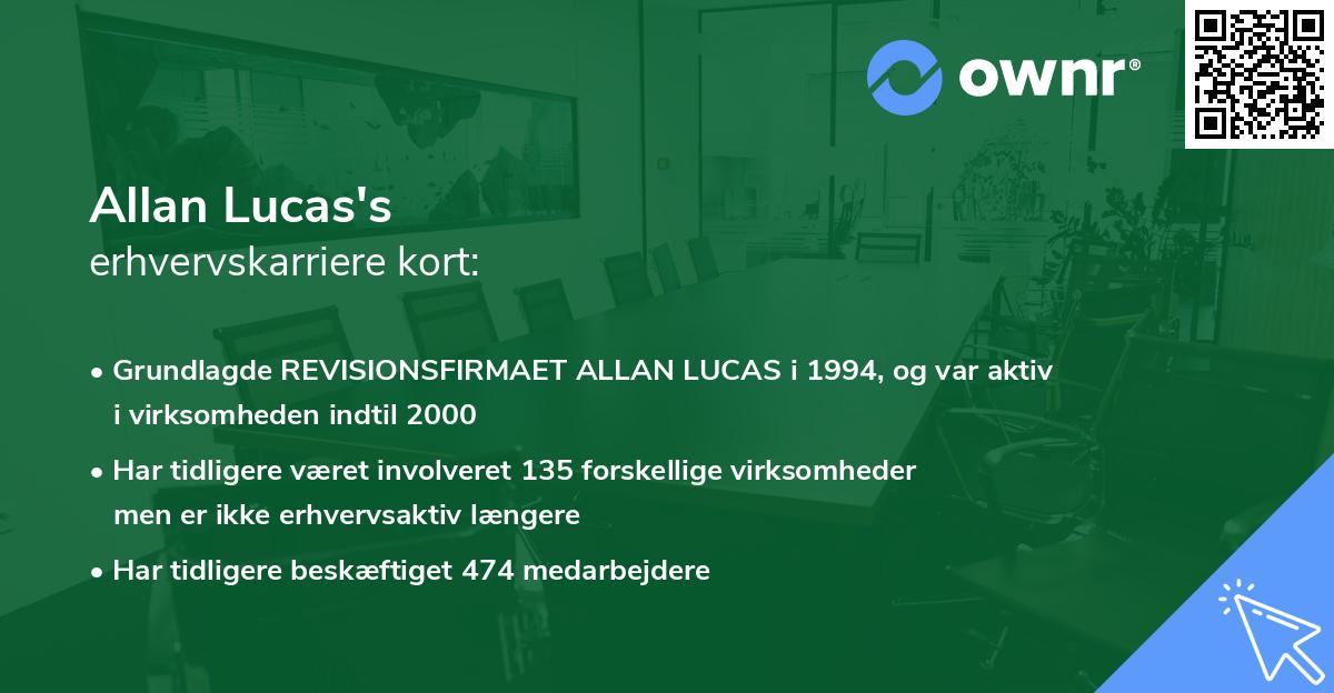 Allan Lucas's erhvervskarriere kort