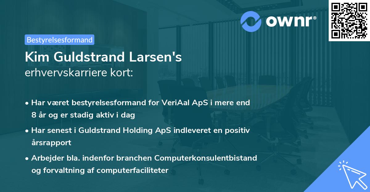 Kim Guldstrand Larsen's erhvervskarriere kort