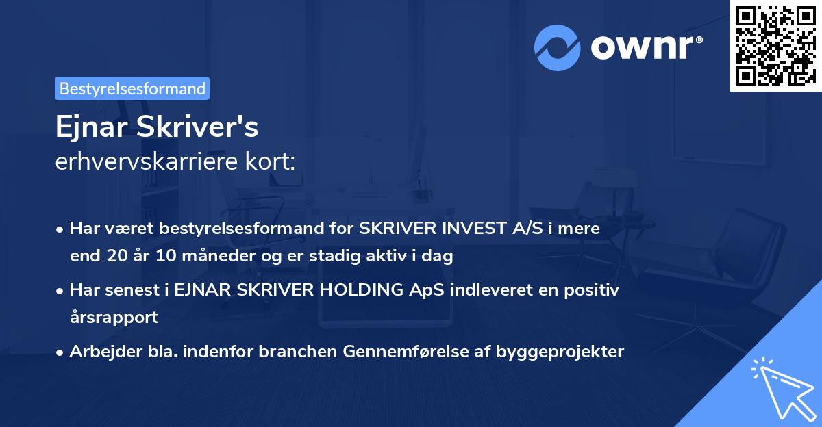 Ejnar Skriver's erhvervskarriere kort