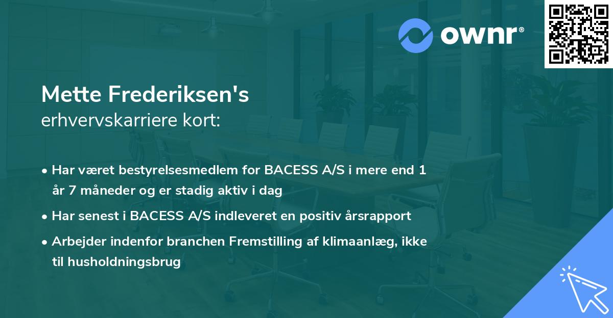Mette Frederiksen's erhvervskarriere kort