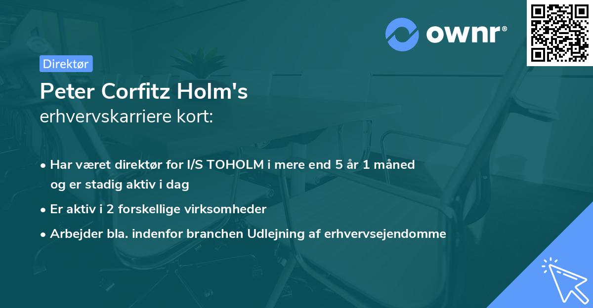 Peter Corfitz Holm's erhvervskarriere kort