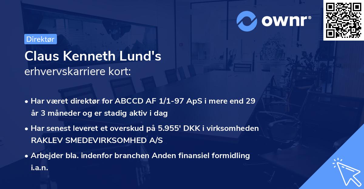 Claus Kenneth Lund's erhvervskarriere kort