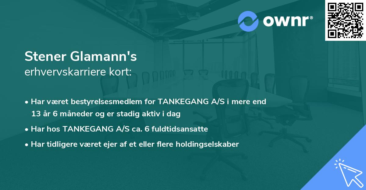 Stener Glamann's erhvervskarriere kort