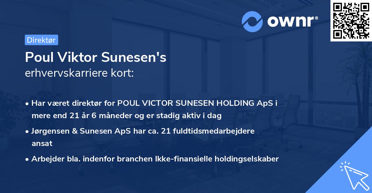 Poul Viktor Sunesen's erhvervskarriere kort