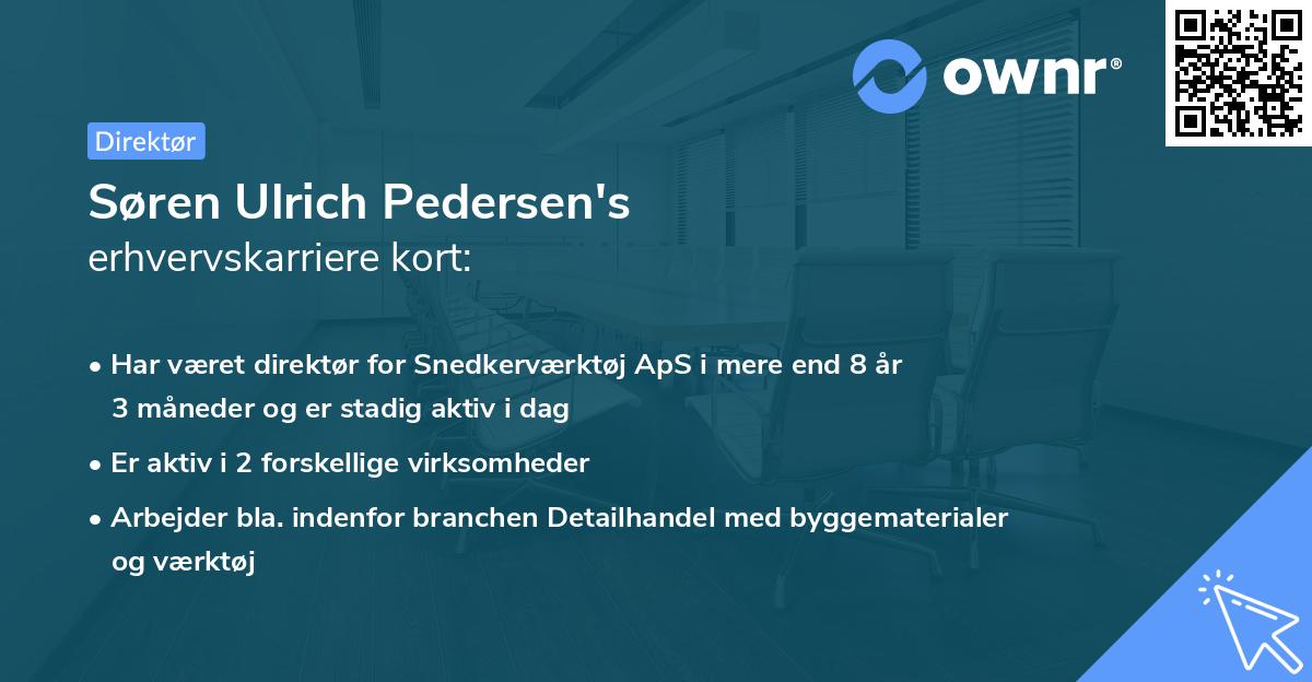 Søren Ulrich Pedersen's erhvervskarriere kort