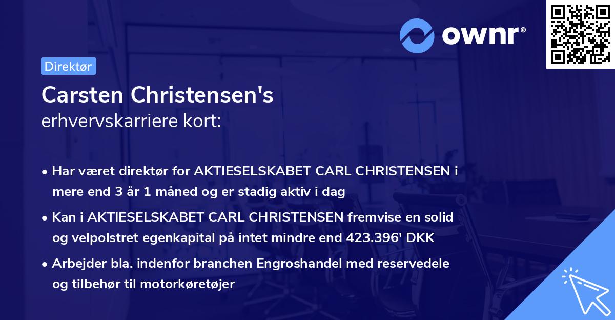 Carsten Christensen's erhvervskarriere kort