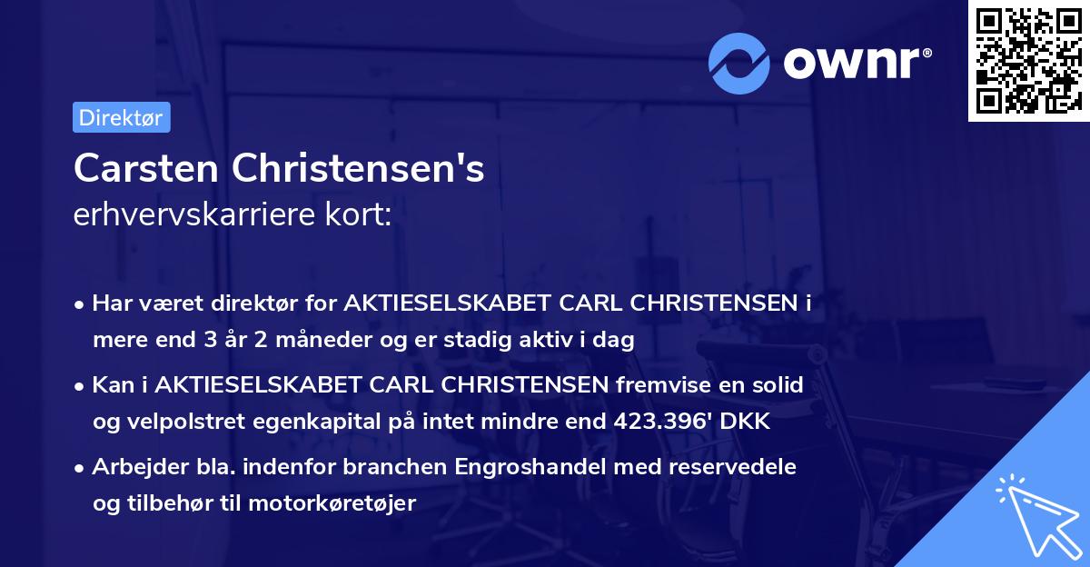 Carsten Christensen's erhvervskarriere kort