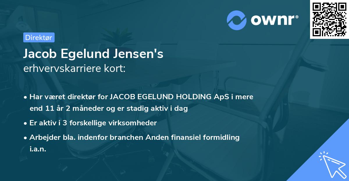 Jacob Egelund Jensen's erhvervskarriere kort