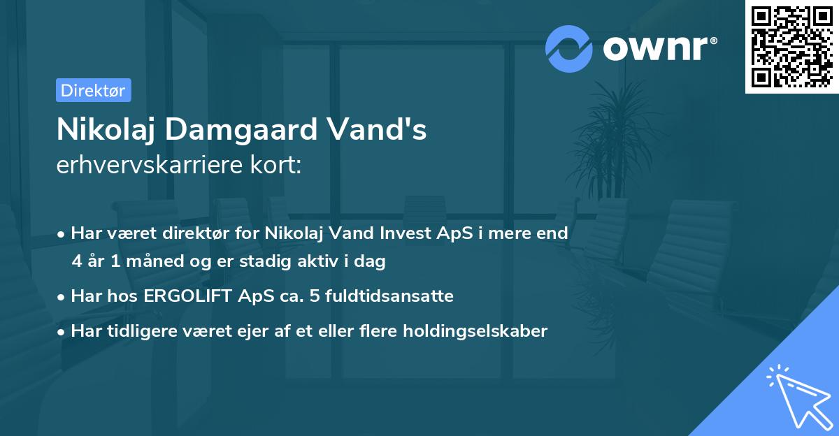 Nikolaj Damgaard Vand's erhvervskarriere kort