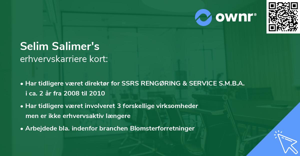 Selim Salimer's erhvervskarriere kort