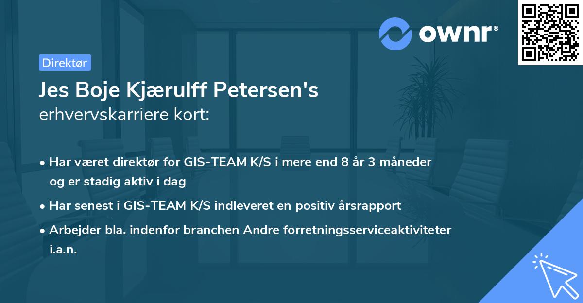 Jes Boje Kjærulff Petersen's erhvervskarriere kort
