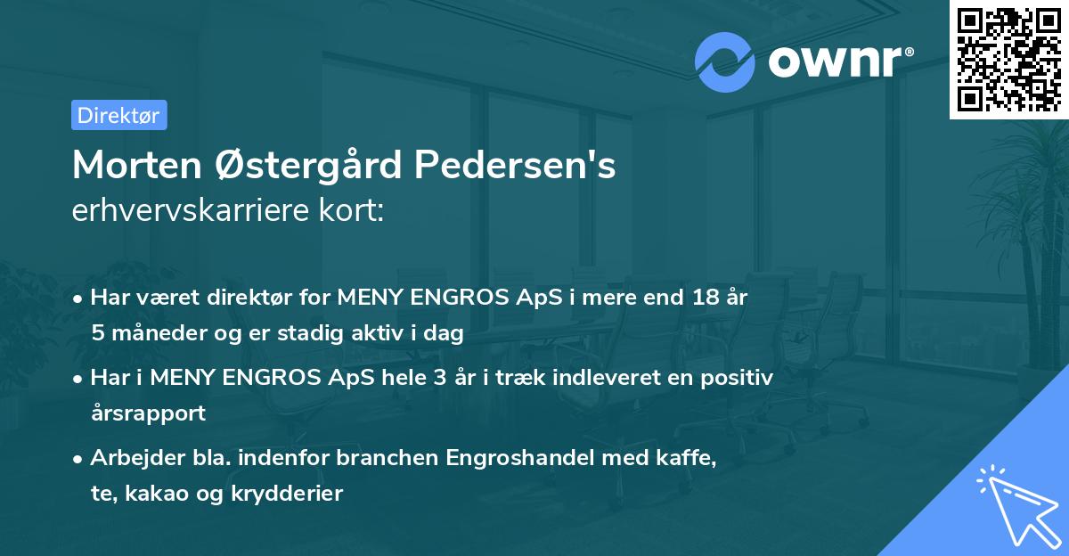 Morten Østergård Pedersen's erhvervskarriere kort