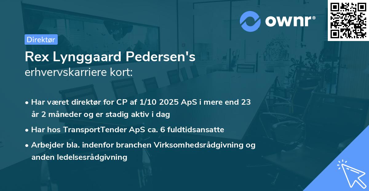 Rex Lynggaard Pedersen's erhvervskarriere kort