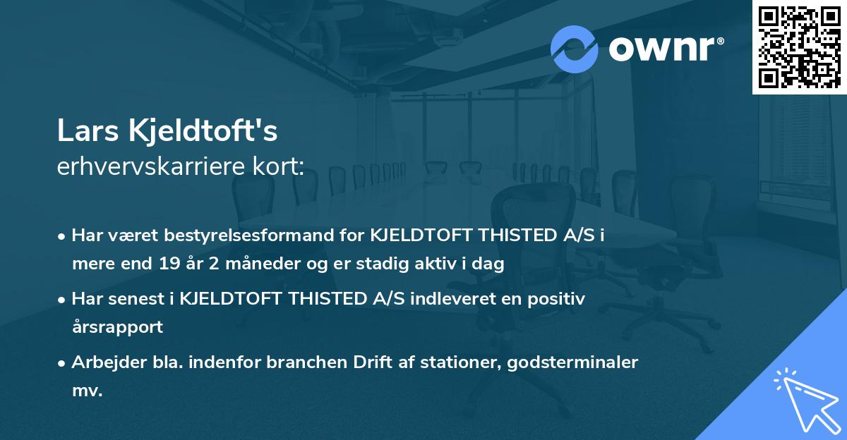 Lars Kjeldtoft's erhvervskarriere kort