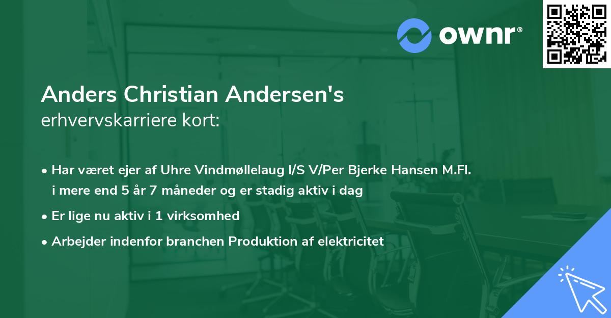 Anders Christian Andersen's erhvervskarriere kort