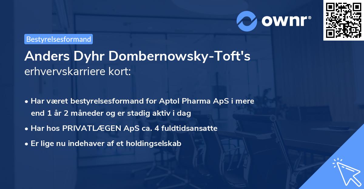 Anders Dyhr Dombernowsky-Toft's erhvervskarriere kort